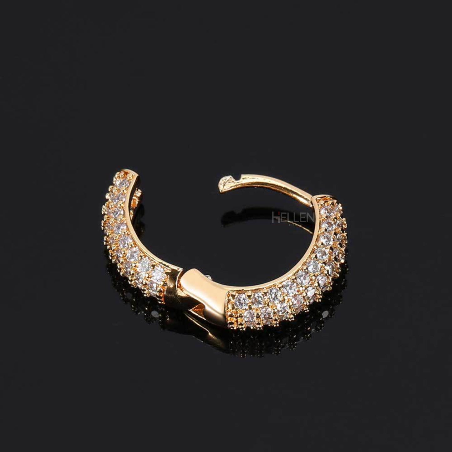 Iced Out Moissanite Studded Hoop Earrings