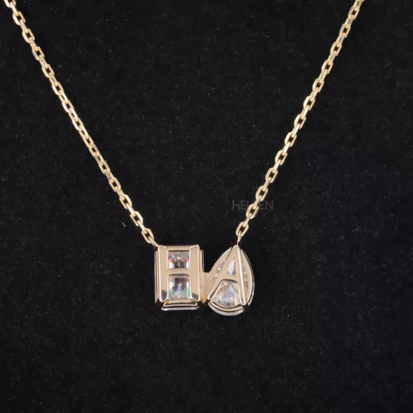 Signature Toi Et Moi Pear And Emerald Cut Moissanite Necklace