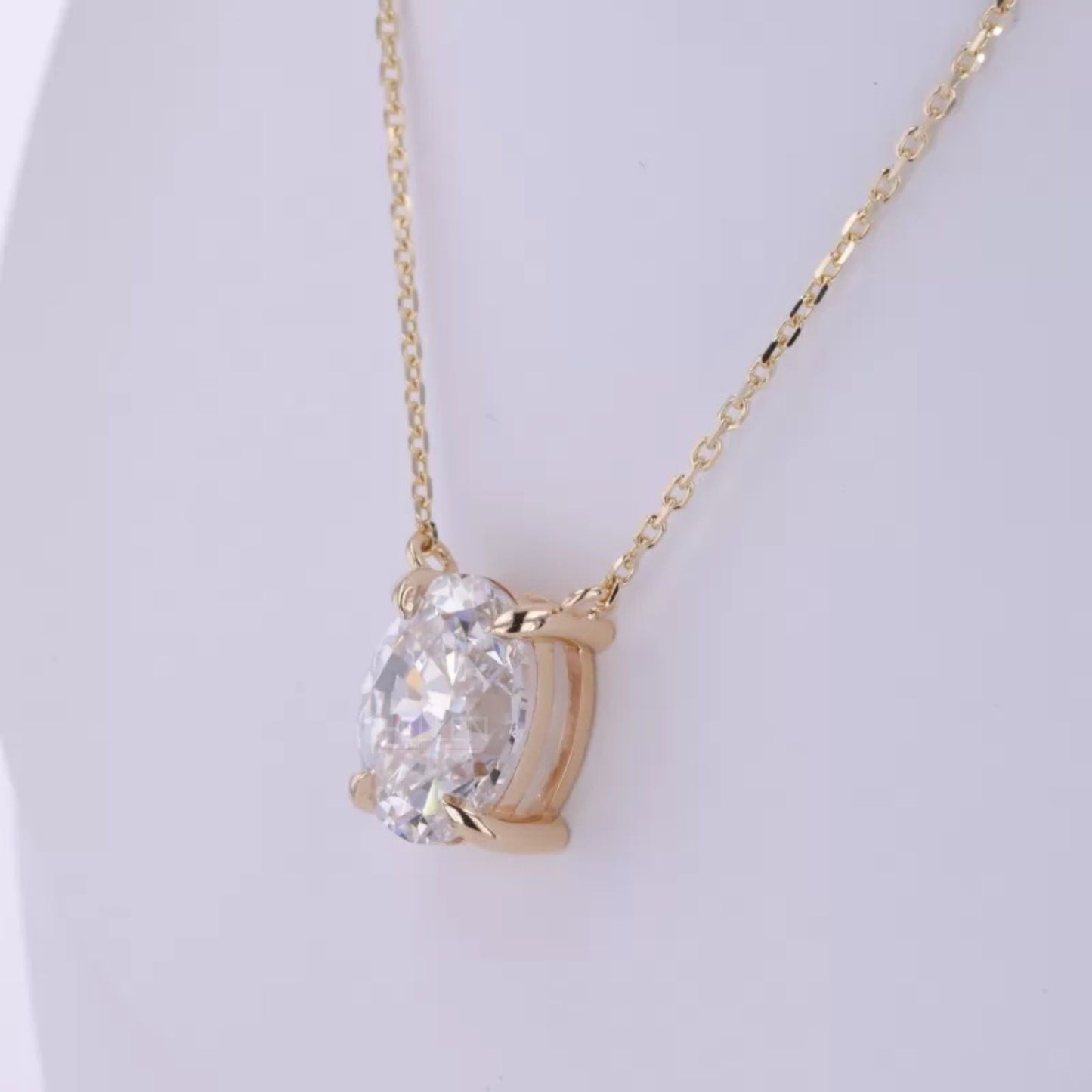 Elegant Oval Cut Moissanite Solitaire Necklace For Everyday