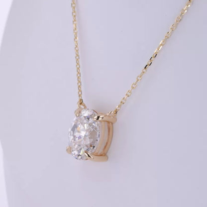 Elegant Oval Cut Moissanite Solitaire Necklace For Everyday
