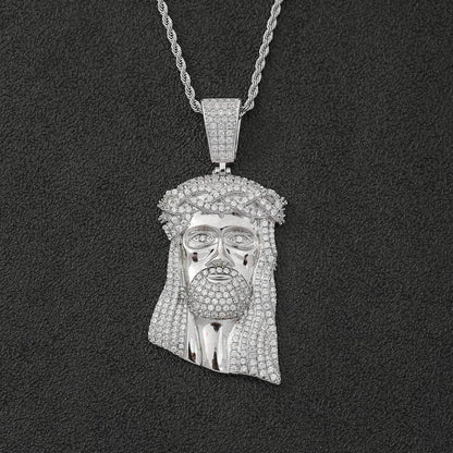 Bling Bling Jesus Pendant Iced Out Necklace With Moissanite