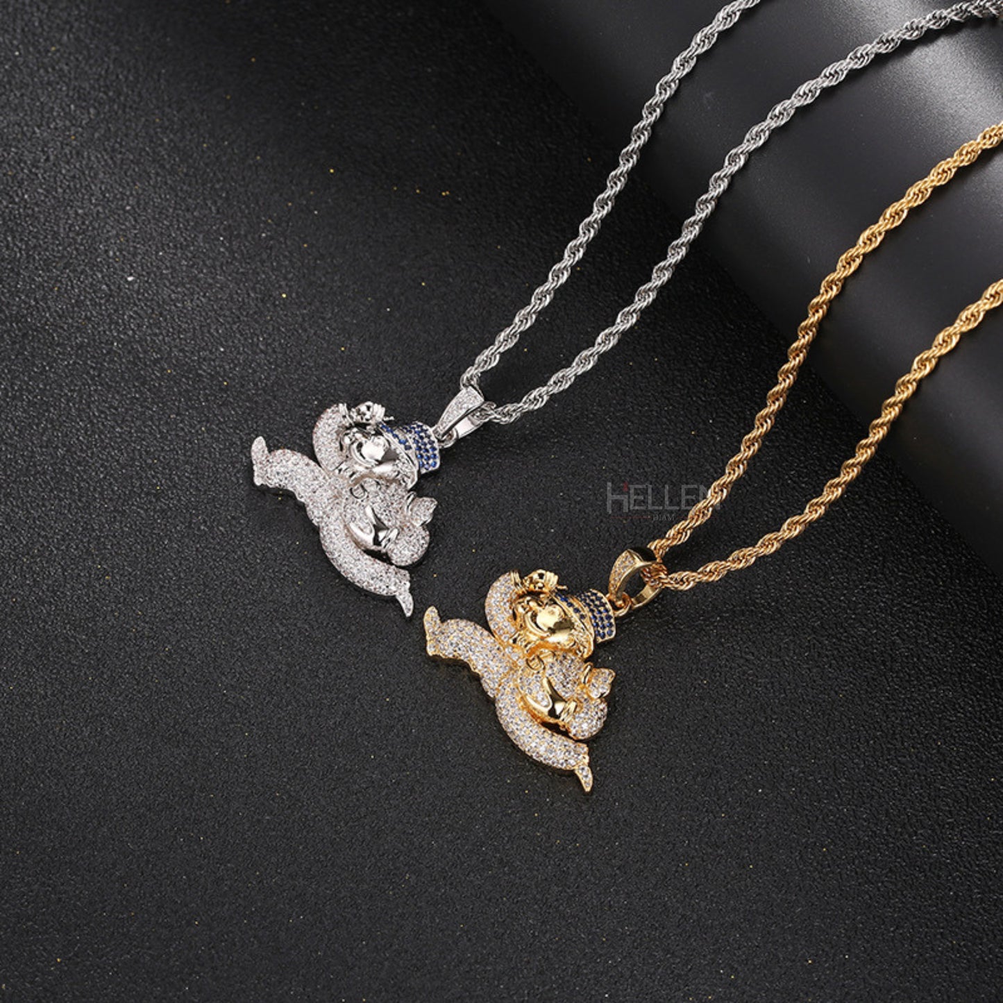 Monopoly Character Running Moissanite Pendent