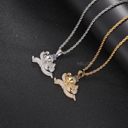 Monopoly Character Running Moissanite Pendent