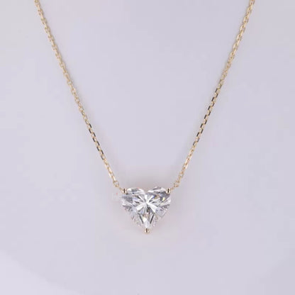 Ever love Solitaire Moissanite Heart Cut Necklace