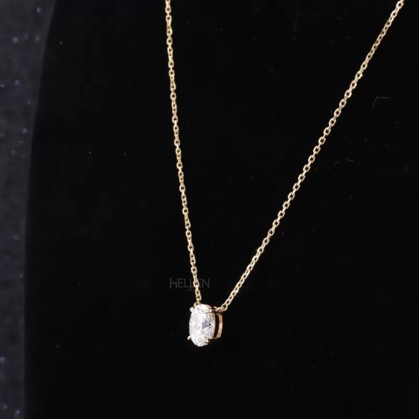 Oval Cut 4  Prong Dual Loop Solitaire Moissanite Necklace