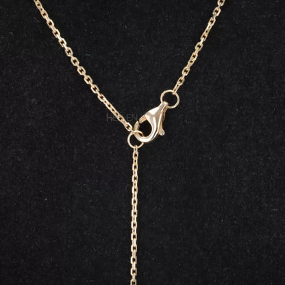 Fancy Pear Cut Drop Solitaire & Round Moissanite Necklace