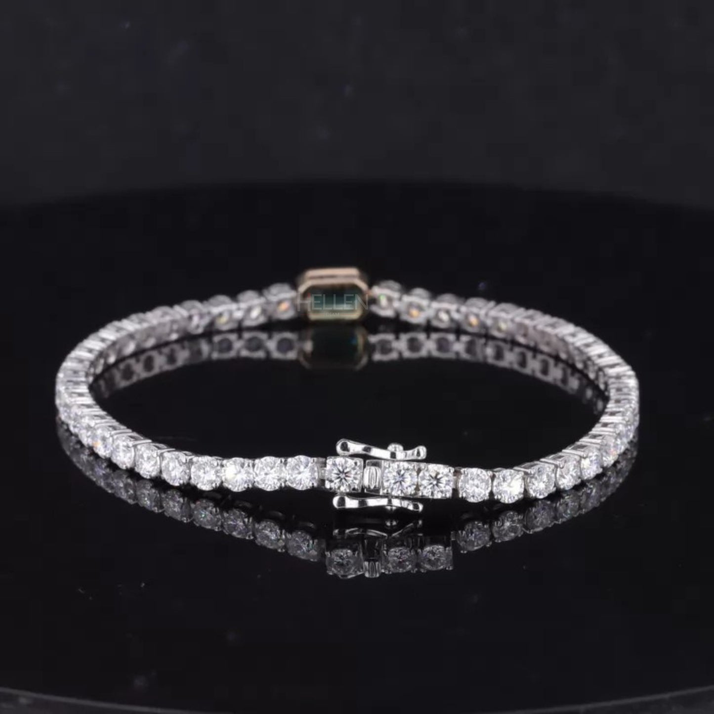Trendy Round Cut Moissanite & Emerald Gemstone Tennis Bracelet