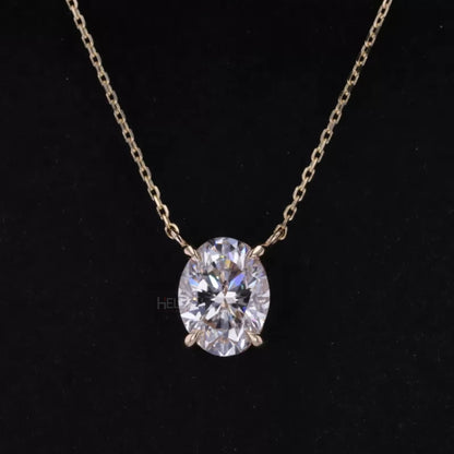 Oval cut moissanite solitaire necklace – timeless and elegant everyday pendant with brilliant sparkle