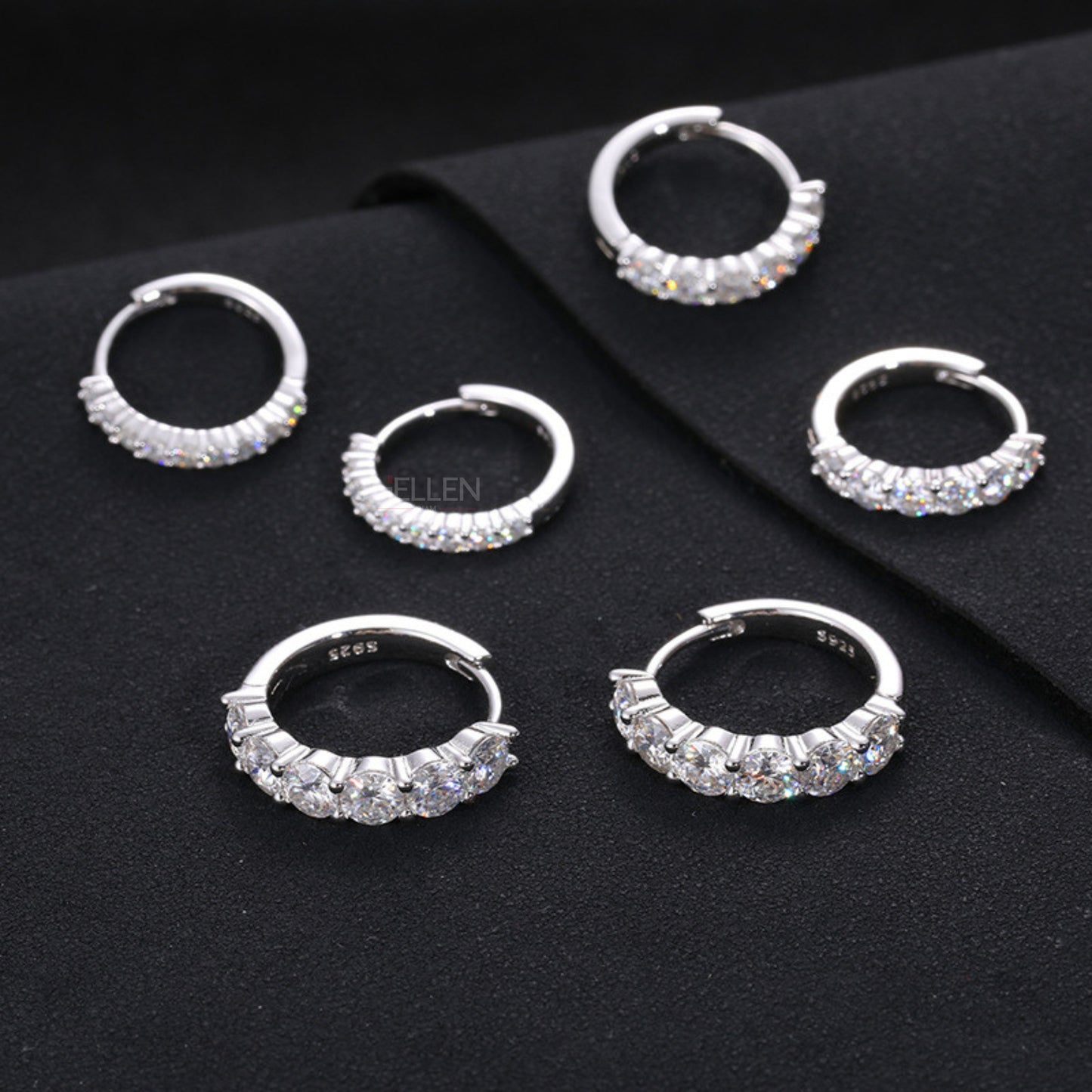 Huggies Hoops With Round Cut Moissanite Earring