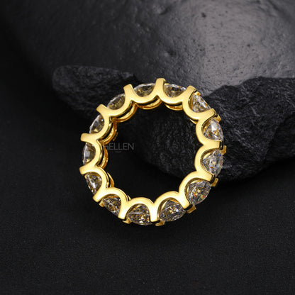 Round Cut Moissanite Eternity Bands For Men's- Perfect For Gift