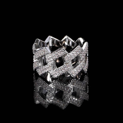 Diamond tester Passed Cuban Moissanite Iced Out Ring