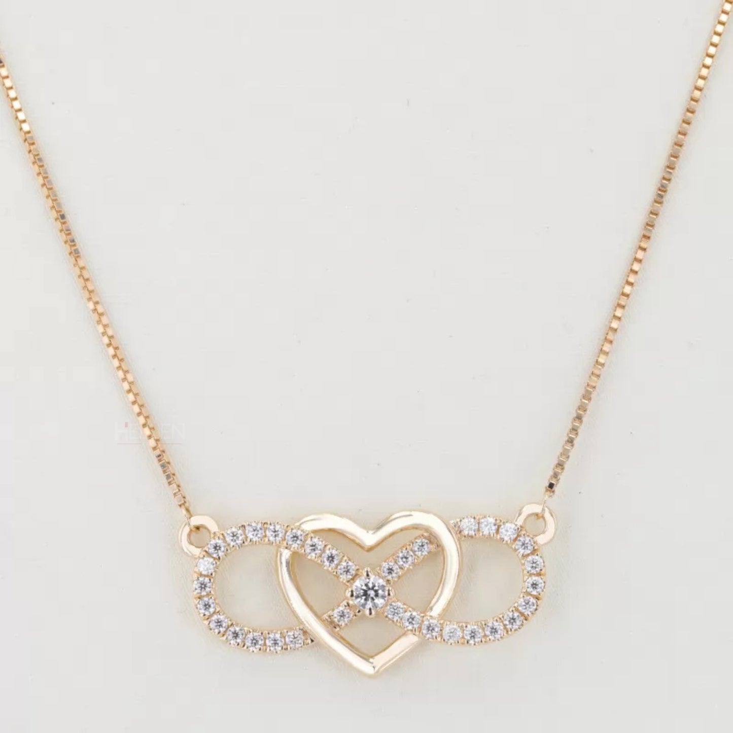 Infinity & Heart Minimalist Moissanite Necklace For Everyday