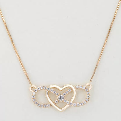 Infinity & Heart Minimalist Moissanite Necklace For Everyday