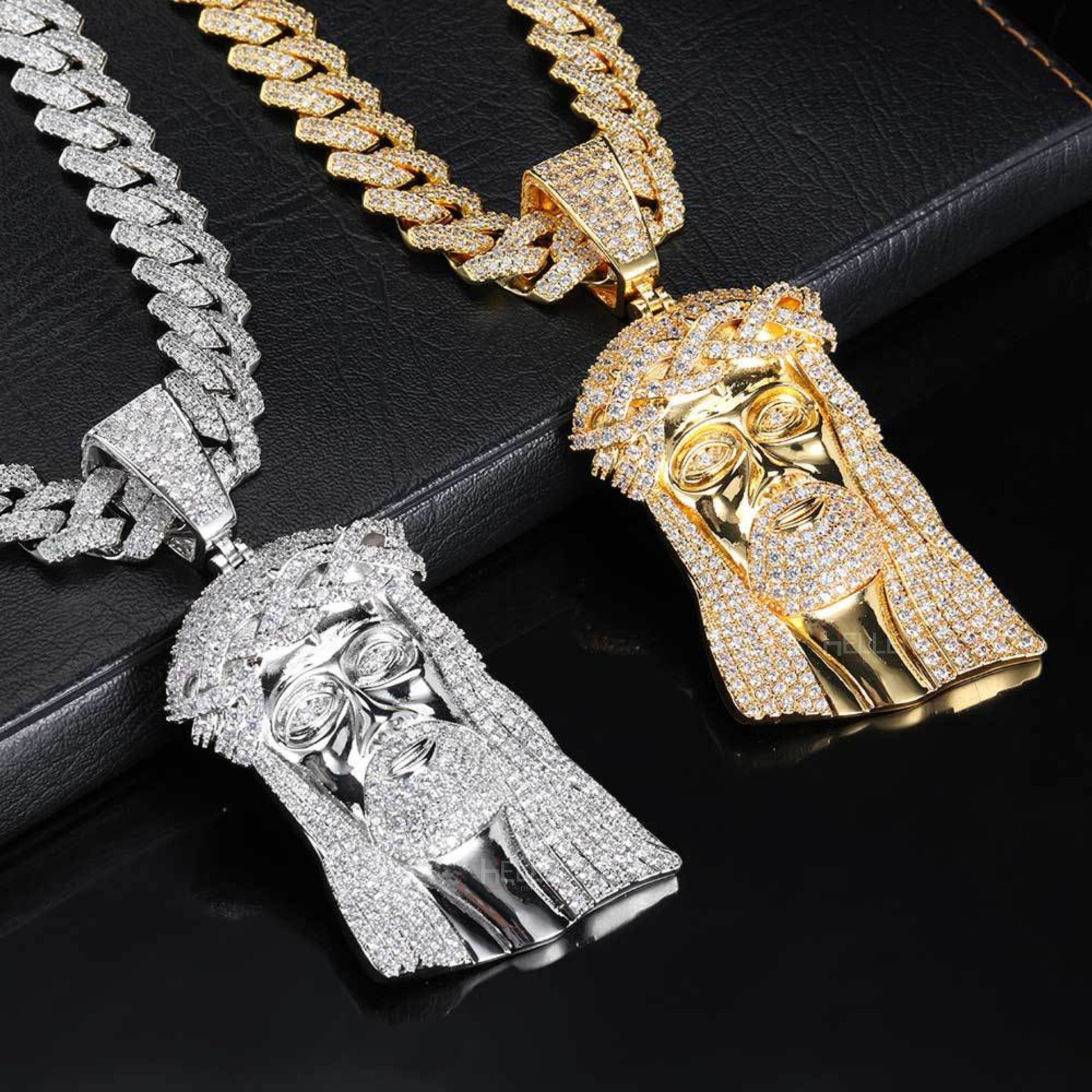 Iced-out Jesus pendant necklace with moissanite – statement hip-hop piece with divine sparkle

