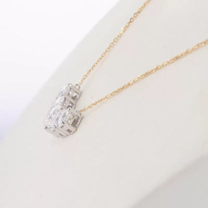 5 Stone Oval Moissanite Smiley Necklace for Everyday