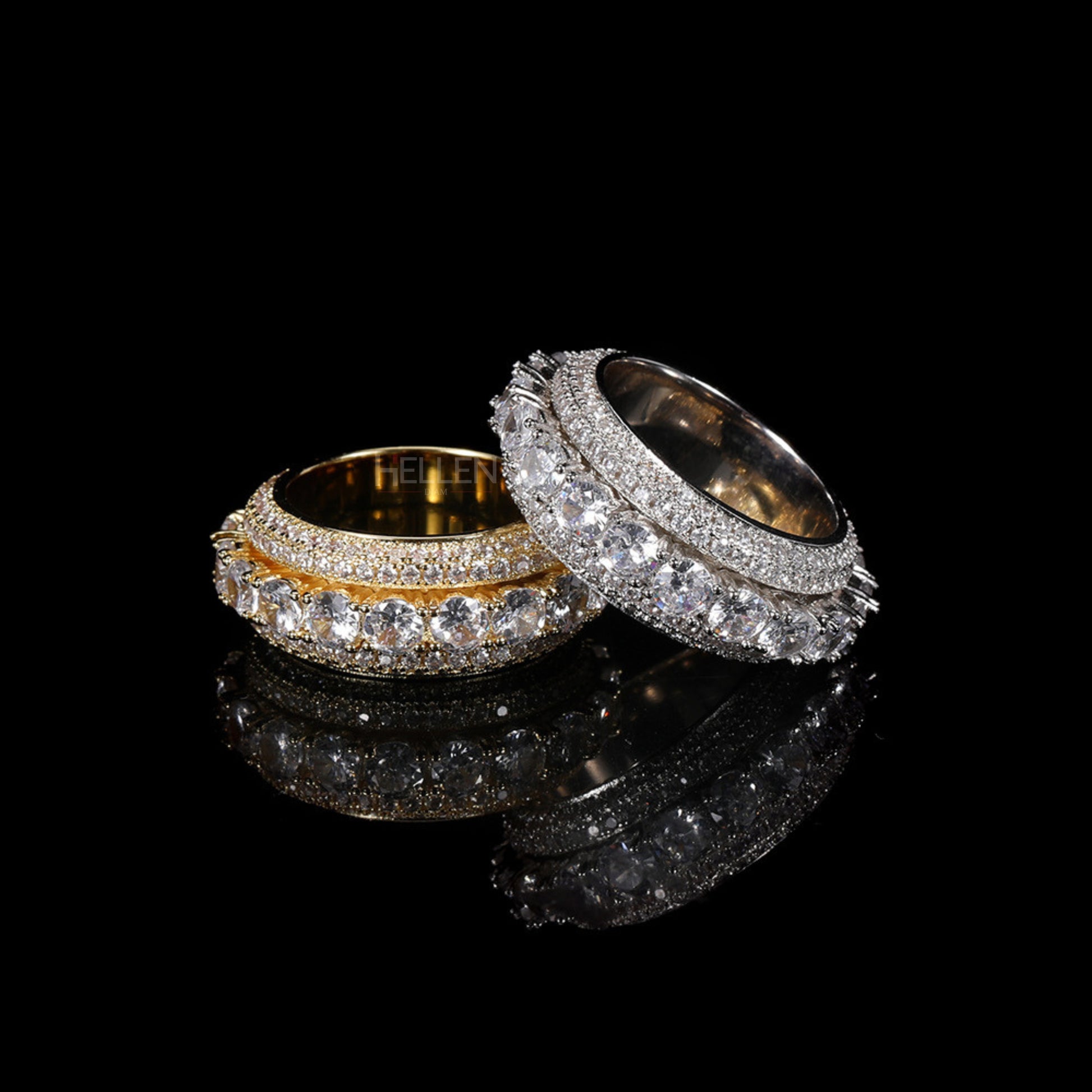 Interactive VVS moissanite spinning ring – iced-out men’s jewelry for bold confidence

