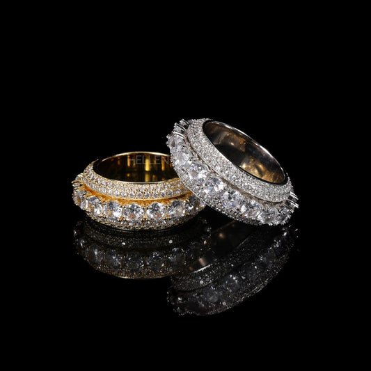 Interactive VVS moissanite spinning ring – iced-out men’s jewelry for bold confidence

