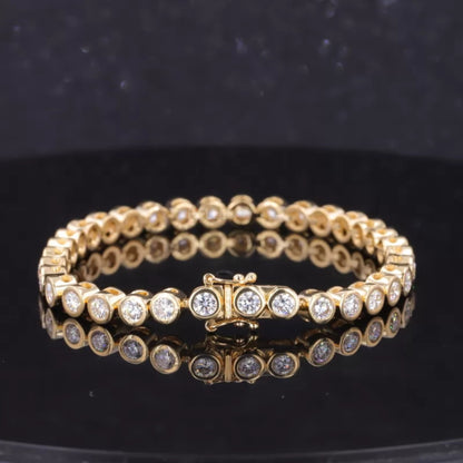Round Cut Moissanite Bezel Setting Tennis Bracelet