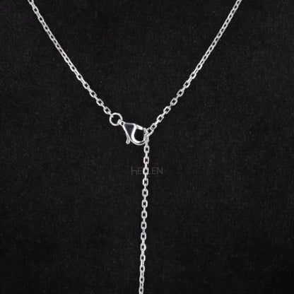 Broad Round Cut Smiley Moissanite Necklace