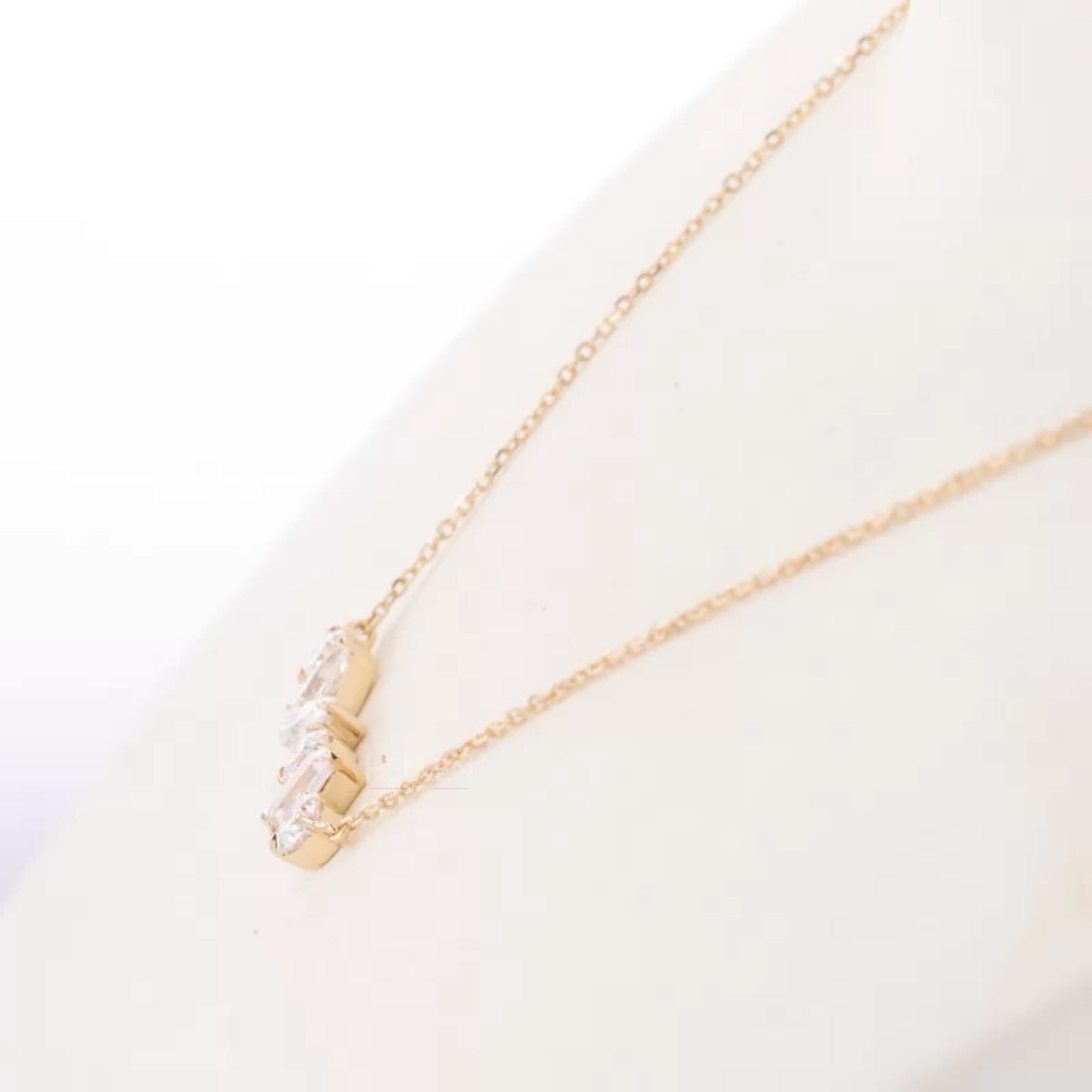 Trendy All Shaped Moissanite Single Line Necklace
