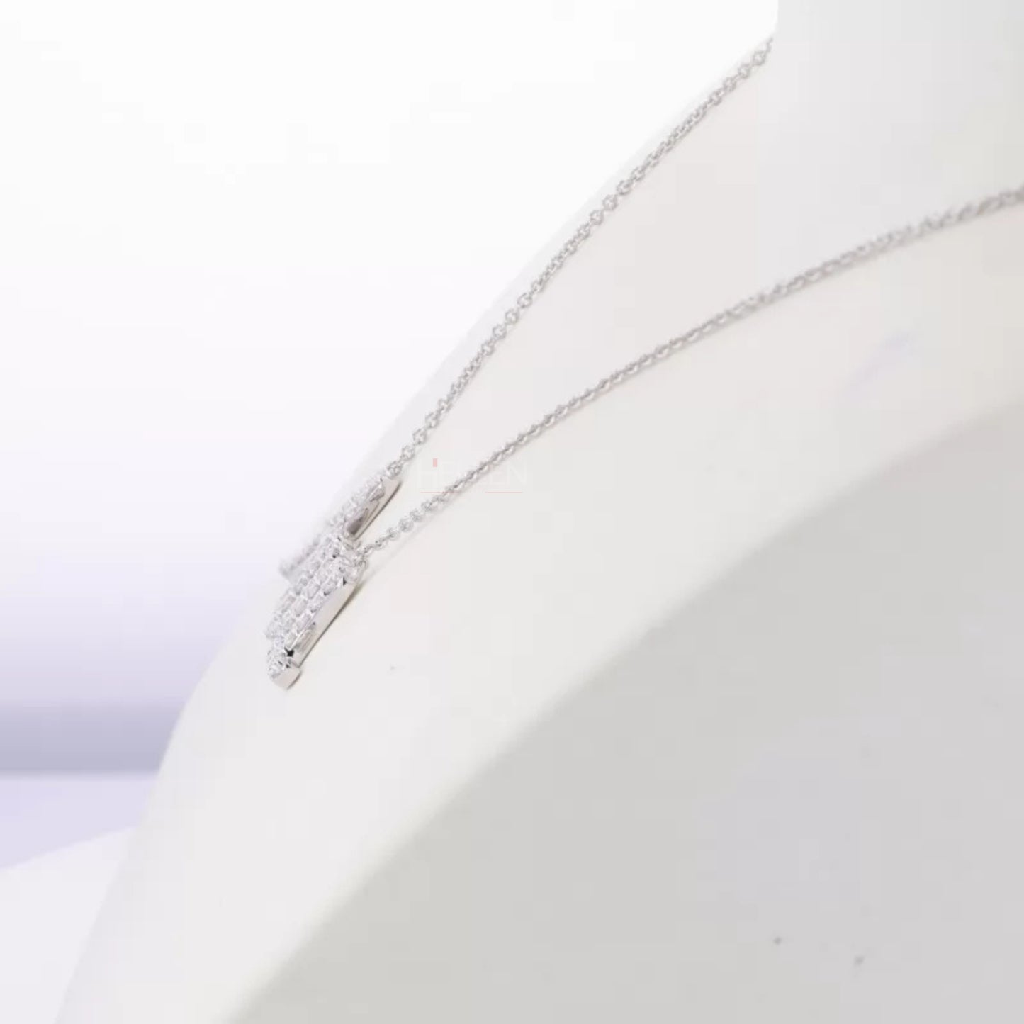 3-Word Calligraphy Name Moissanite Pendant - Personalized