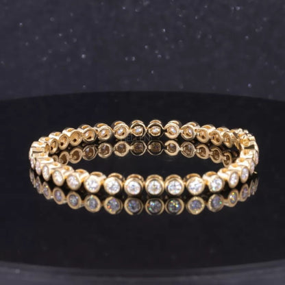 Round Cut Moissanite Bezel Setting Tennis Bracelet