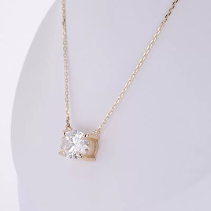 East To West Oval Cut Moissanite Solitaire Necklace