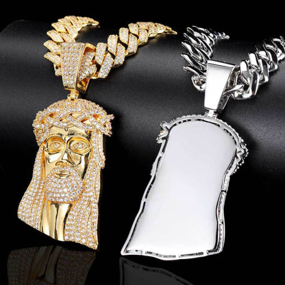 Bling Bling Jesus Pendant Iced Out Necklace With Moissanite