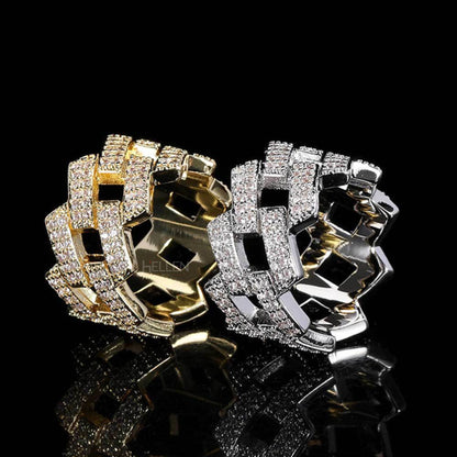 Diamond tester Passed Cuban Moissanite Iced Out Ring
