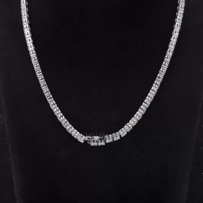Solitaire Pear & Round Cut Moissanite Bridal Necklace