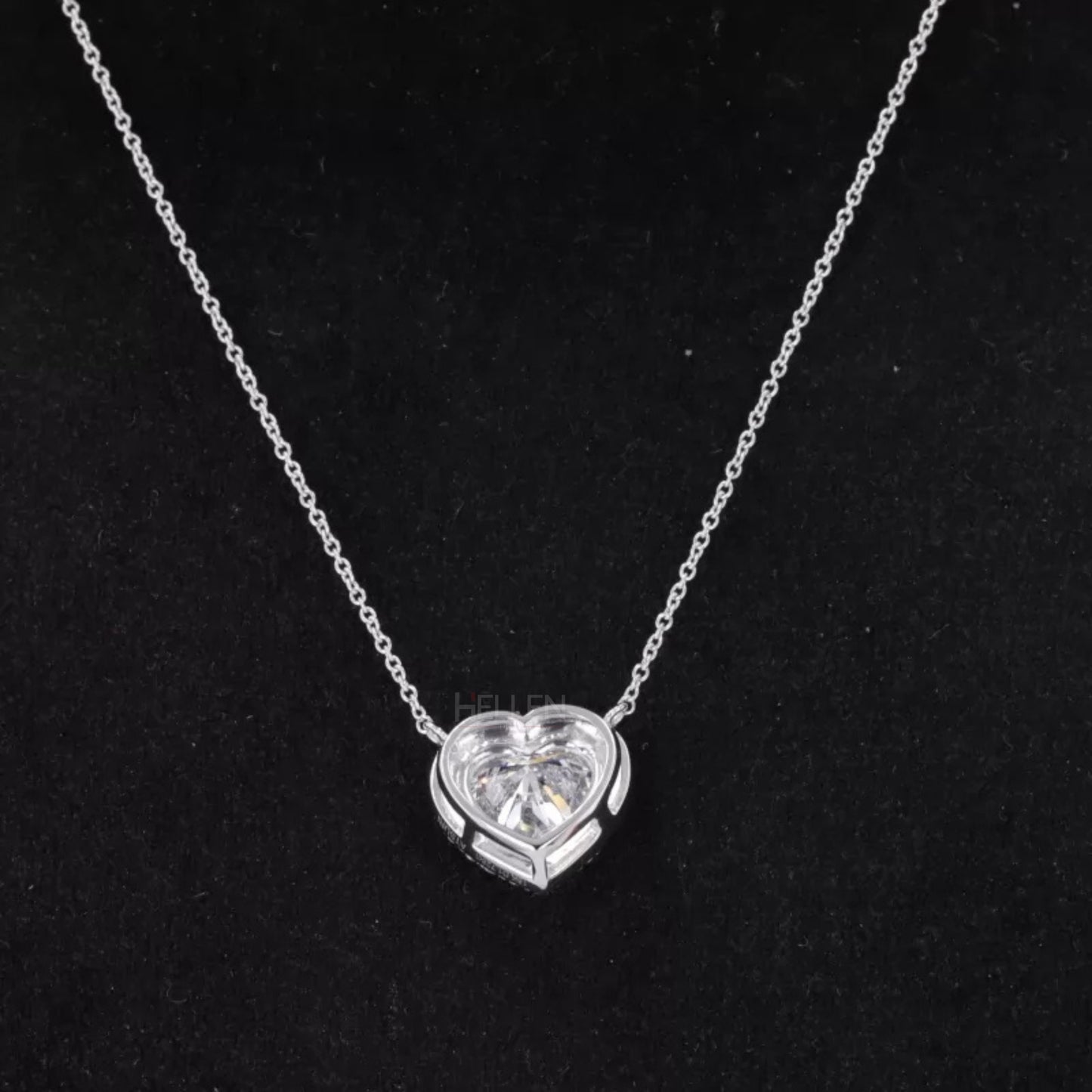Heart Cut Solitaire Halo Moissanite Necklace For Bridesmaid