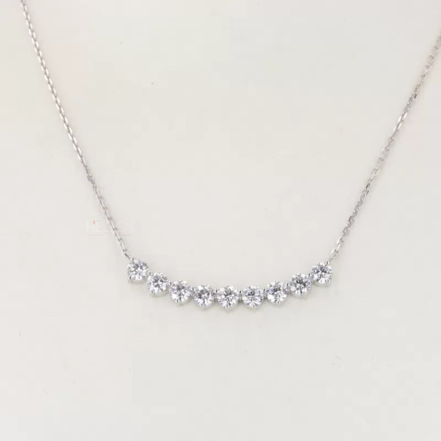 Broad Round Cut Smiley Moissanite Necklace