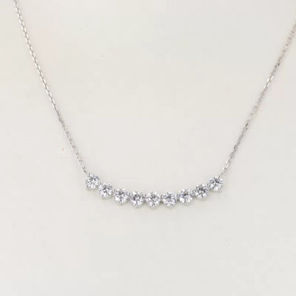 Broad Round Cut Smiley Moissanite Necklace