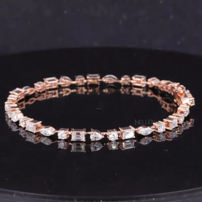 Signature Alternating Mixed Cut Moissanite Tennis Bracelet