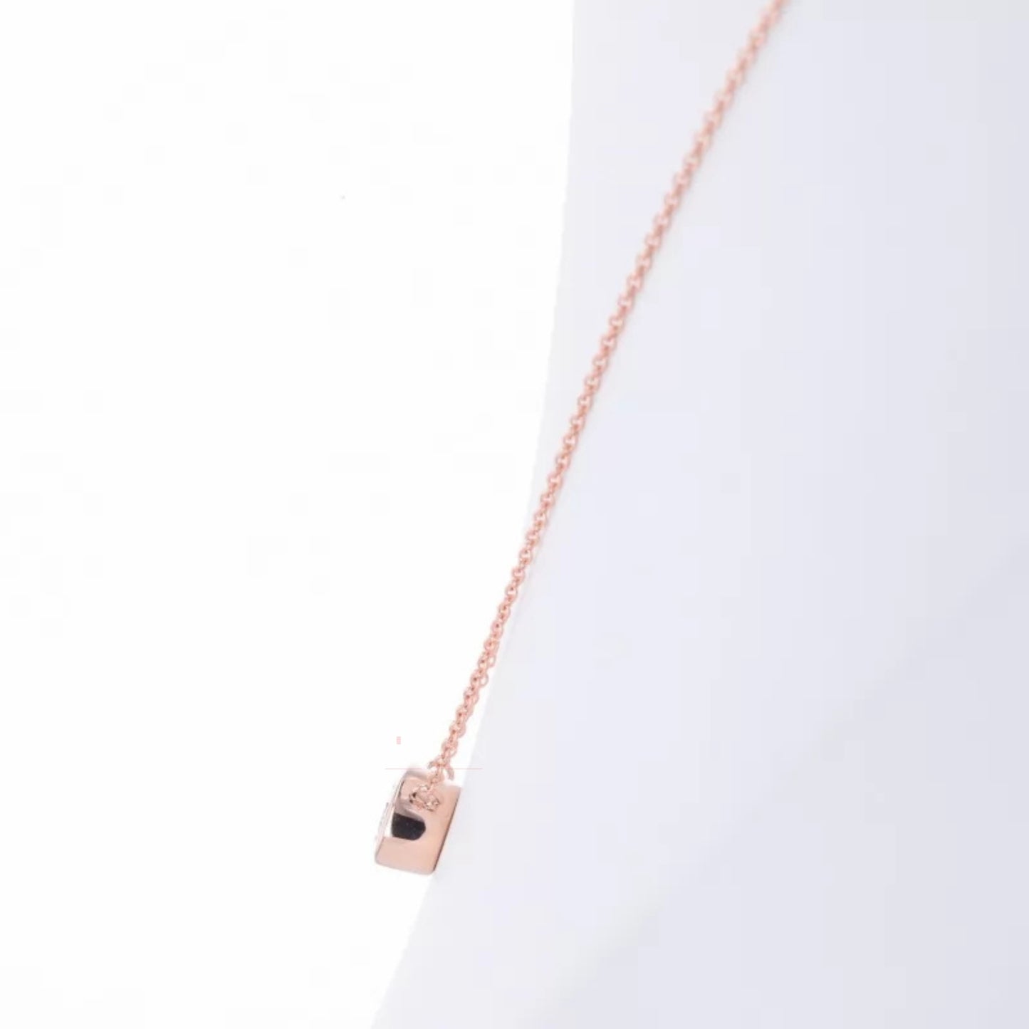 East To West Pear Cut Moissanite Solitaire Bezel Setting Necklace