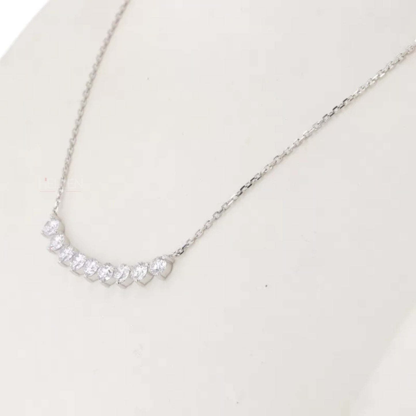 Broad Round Cut Smiley Moissanite Necklace