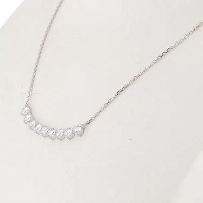 Broad Round Cut Smiley Moissanite Necklace