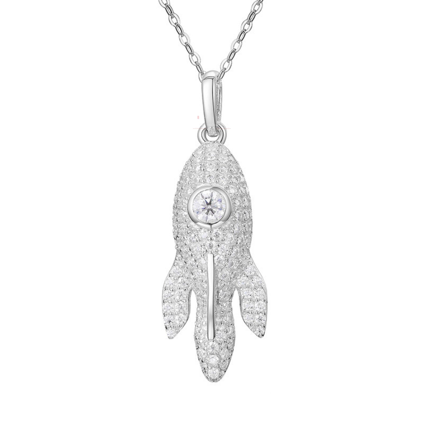 Space Shuttle Diamond Studded Men's Hip-Hop Pendant