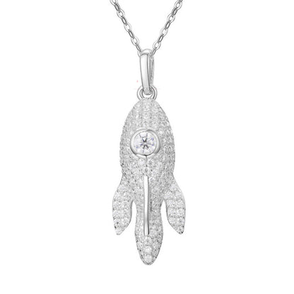 Space Shuttle Diamond Studded Men's Hip-Hop Pendant