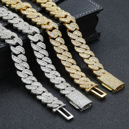 Iced Out VVS Moissanite 6MM to 12MM Cuban Chain For Men's With Strong Locking system