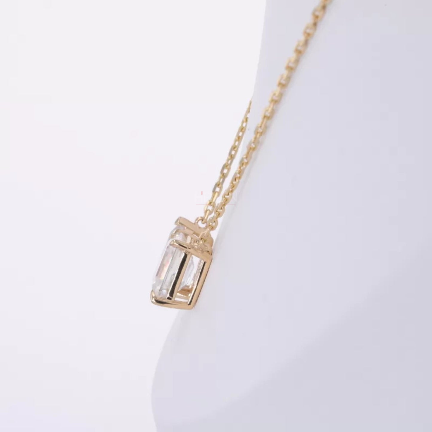 Signature Toi Et Moi Pear And Emerald Cut Moissanite Necklace