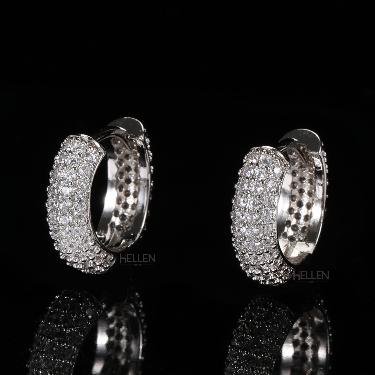 Iced Out Moissanite Studded Hoop Earrings