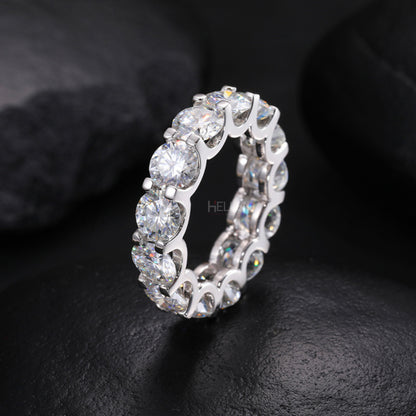Round Cut Moissanite Eternity Bands For Men's- Perfect For Gift