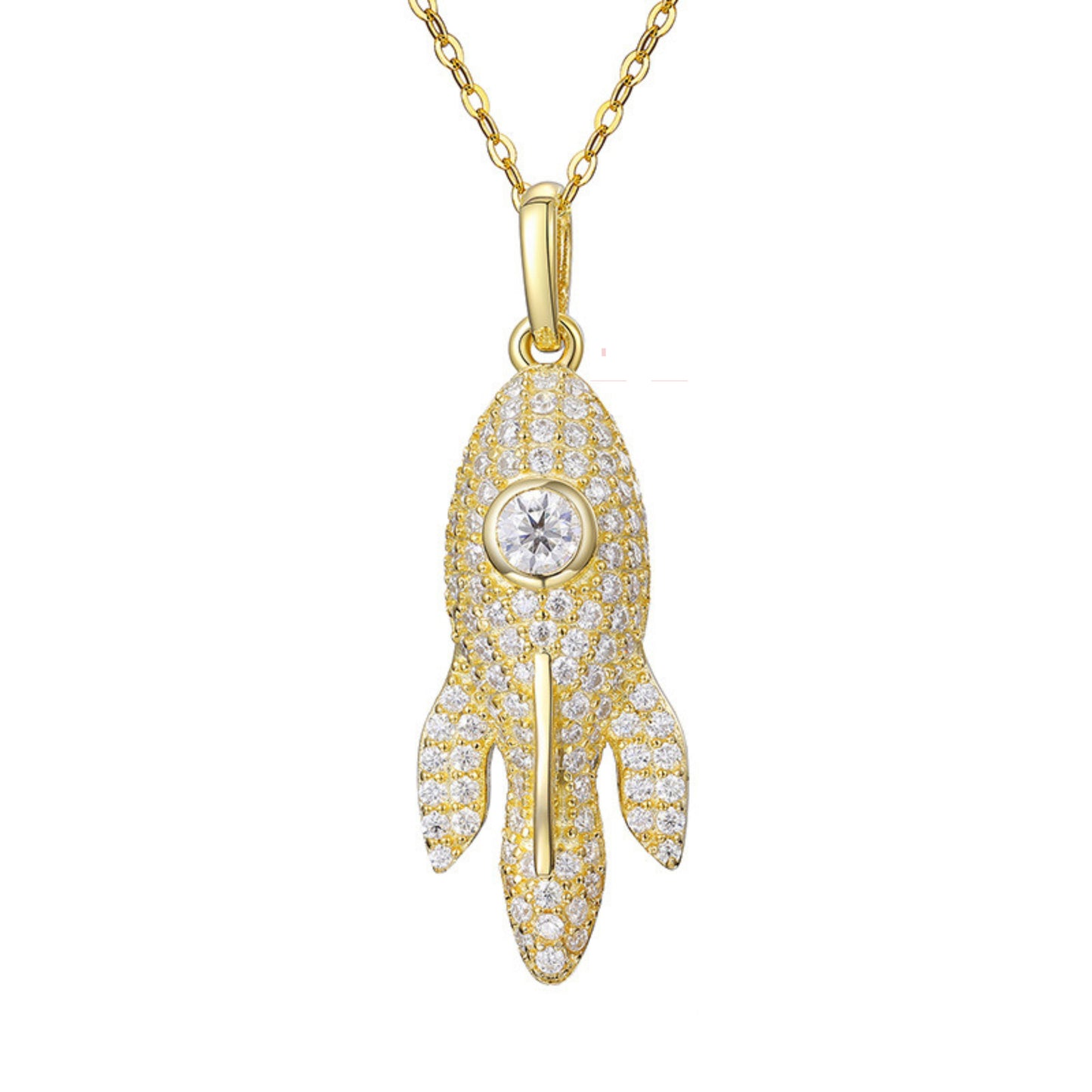 Space Shuttle Diamond Studded Men's Hip-Hop Pendant
