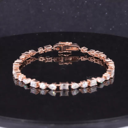 Signature Alternating Mixed Cut Moissanite Tennis Bracelet