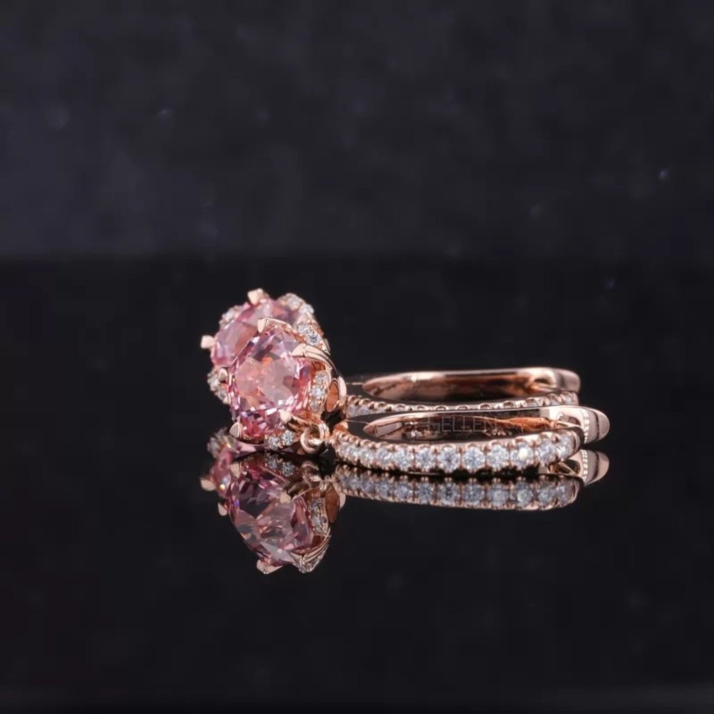 Silver Drop Earrings - Pink Sapphire & Moissanite Dangle Earrings