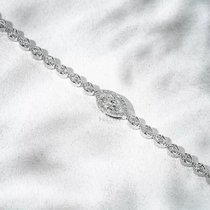 Statement bracelet with marquise and round cut stones – trendy and eye-catching moissanite loose bracelet design