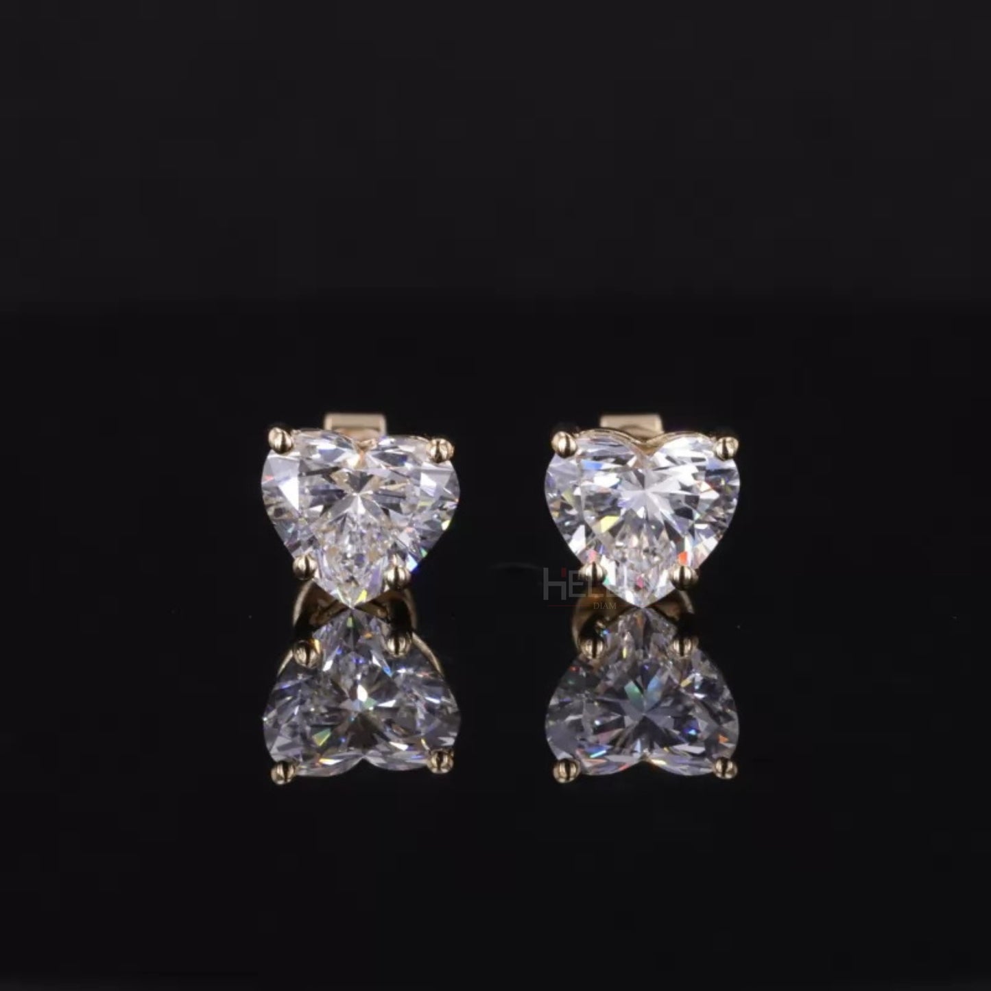 Sterling Silver Heart shaped Solitaire Moissanite Studs