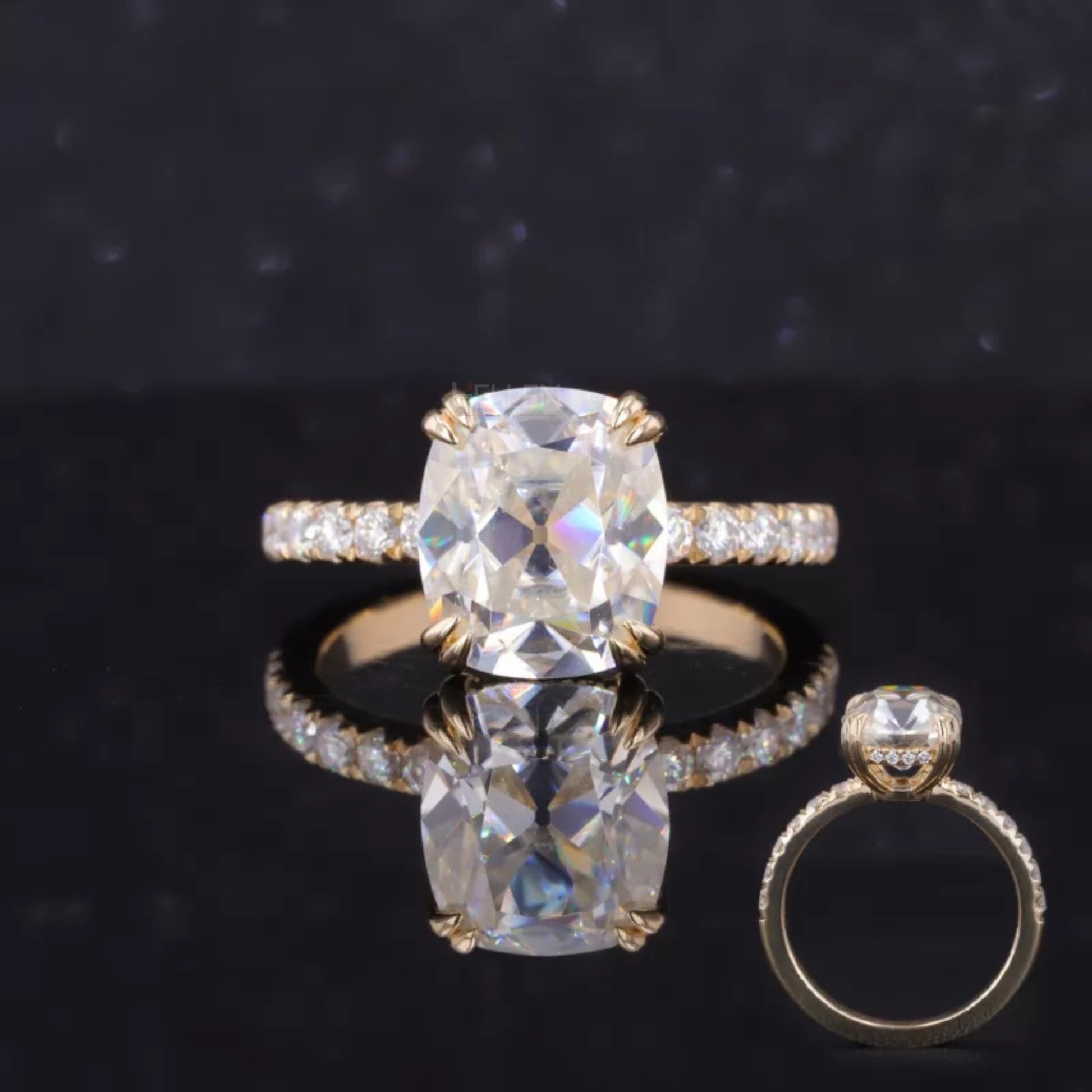 Elongated cushion cut moissanite solitaire ring – timeless and elegant choice for modern proposals