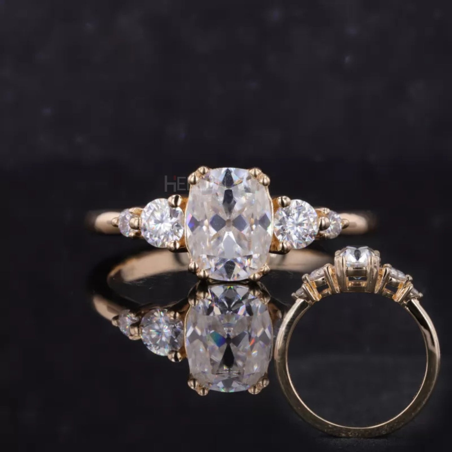 5 Stone Cushion and Round Beautiful Everyday Ring for Her